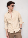 CAMBREEN Men Regular Fit Striped Spread Collar