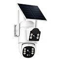 Camcamp Solar Security Camera Wireless Outdoor, 2K Dual Lens PTZ, 355° Pan