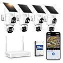 Camcamp Solar Security Cameras Wireless Outdoor, Dual Lens 4-Camera System