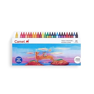 camel jumbo wax crayons  26 shades  pack of 2  smooth amp break-resistant  extra-thick grip for kids  bright amp non-toxic colors  ideal for early learning amp fun coloring