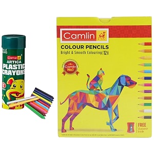 camel plastic crayons - 12 shades 4193588 half size color pencil with sharpener assorted 12 pieces