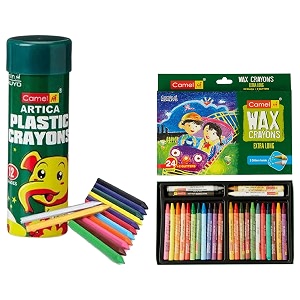 camel plastic crayons - 12 shades kokuyo extra long wax crayons gold silver pack of 24 shades
