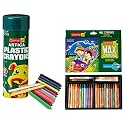 Camel Plastic Crayons - 12 Shades Kokuyo Extra Long Wax Crayons, Gold, Silver, Pack Of 24 Shades