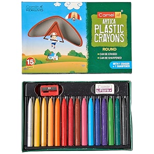 camel plastic crayons  13 shades  smooth amp break-resistant  extra-thick grip for kids  bright amp non-toxic colors  ideal for early learning amp fun coloring