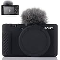 Camera Case for Sony ZV-1, ZV1 Camera Case Digital Camera Anti-Scratch Slim Fit Soft DSLR Camera Sleeve with ZV1 Screen Protector for Sony ZV-1 - Black