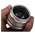 Camera Lens, 35mm F1.6 V APS-C Prime Lens,Compatible for Sony E A6600 6500 Fuji XF Canon EOS-M M50 Panasonic/Olympus Micro 4/3,in Parts(Silver,E Mount)