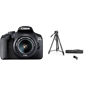 canon eos 1500d 241mp digital slr camera black with ef s18-55 is ii lens - wi-finfc supported