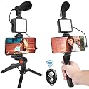 m-fit Vlogging Kit Camera Video Recording For Video Making, Mic, Mini Tripod Stand, LED Light &amp; Phone Holder Clip For Making Videos Podcasting