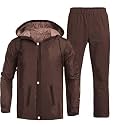 Men's Raincoat Waterproof for Bike Reversible Double Layer with Hood Raincoat for Men. Set of Top and Bottom Packed in a Storage Bag
