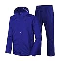 Men's Raincoat Waterproof for Bike Reversible Double Layer with Hood Raincoat for Men. Set of Top and Bottom Packed in a Storage Bag