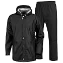 Men's Raincoat Waterproof for Bike Reversible Double Layer with Hood Raincoat for Men. Set of Top and Bottom Packed in a Storage Bag