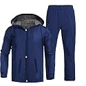 Men's Raincoat Waterproof for Bike Reversible Double Layer with Hood Raincoat for Men. Set of Top and Bottom Packed in a Storage Bag