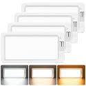 CAMJOKE RV LED Lights Interior 12V, 1200LM Camper Lights with 3 Color Temperature & Stepless Dimming, Low Profile RV Ceiling Light for RV Camper Trailer Interior Lighting(11.8" x 5.5" 4 Pack)