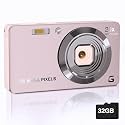 CAMKORY 4K Cameras for Photography, Digital Point and Shoot Camera with 56Mp Autofocus 20X Zoom Anti Shake Video Camera with 32GB SD Card for Adults, Teens, Beginners, Pink + White