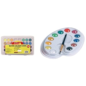 camel camlin kokuyo 3739515 student water color cakes - 24 shades amp kokuyo student water color cakes - 12 shades - multicolor