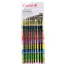Camlin Wood Kokuyo Artist Paint Brush Mix Series 70, 71 & 72 - Round, Flat & Filbert Synthetic Taklon Long Handle, Set Of 10 By Anmol Art & Frames