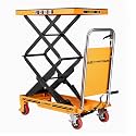 CAMMOO Hydraulic Lift Table Cart, 330 lb Double Scissor Lift, Yellow