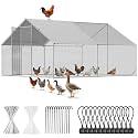 CAMMOO Walk in Chicken Coop, 13.1x9.8x6.6ft Chicken Run for Yard with Cover
