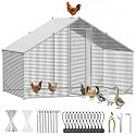 CAMMOO Walk in Chicken Coop, 9.8x6.6x6.6ft Chicken Run for Yard with Cover