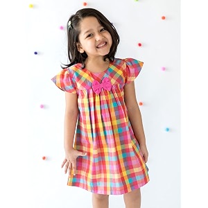 Campana Girls Dress Suzy with Bow Rainbow