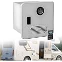 Camper Tankless Water Heater, On Demand RV Tankless Water Heater Propane, 55000 BTUs 3.9 GPM, DC 12V, 15 x 15 inch Door &amp; Front Water Outlet, Energy Saving &amp; Freeze Protection NoShowerHead-White