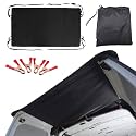 Campervans essentials Rear Barn Door van tailgate Awning Cover Rear Barn Door Canopy Cover Weather Protection Large Size 420D Oxford Waterproof Sun Shade Cover compatible with a variety of cars Black