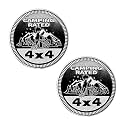 GLSOWEE 2PCS Camping Badge Rated Car Emblem, 4 x 4 3D Metal Stickers