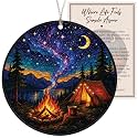Camping Christmas Ornament - Tent and Campfire Ornament - Starry Night Outdoor Decor - Camper Gift - Xmas Keepsake for Hikers and Nature Lovers