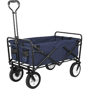 camping collapsible heavy duty cart folding utility wagon cart garden cart foldable for beach shopping camping garden and outdoor sporting events with big universal wheels for sand
