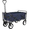 Camping Collapsible Heavy Duty Cart Folding Utility Wagon Cart Garden Cart Foldable for Beach Shopping Camping Garden and Outdoor Sporting Events with Big Universal Wheels for Sand