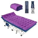 Camping Cot with Comfortable Mattress Cots for Camping with Pad Heavy Duty Camping Bed Sleeping Cot with Carry Bag Folding Cots for Adults Home Office Nap Vocation Outdoor Indoor Easy to Set Up