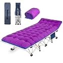 COLMERD Camping Cot with Comfortable Mattress,Cots for Sleeping with Pad