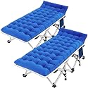 COLMERD Camping Cots for Adults, 2 Pack Sleeping Bed with Comfortable Mat