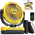 Camping Fan with Detachable Battery,Rechargeable Fan with 127H Working Time