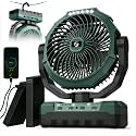 Camping Fan with Detachable Battery,Rechargeable Fan with 127H Working Time