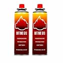 Camping Gas Canister, Portable Fuel Canister for Outdoor Camping and Hiking, Butane Gas Refill Pack of 2x 225G