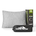 Camping Pillow Shredded Memory Foam Pillow, Compressible Travel Pillow Breathable Cover, Ideal Backpacking Airplane Hiking