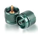 Camping Stove Adapter 1 Lb Propane Small Tank Input EN417 Lindal Valve Output Outdoor Cylinder LPG Canister Adapter for Outdoor Backpack Hiking 2PCS