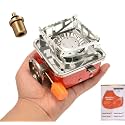 Camping Stove, Backpacking Stove, Foldable, Portable, Lightweight, Piezo Ignition, Single Burner Adjustable, Premium Mini Powerful and Stable Camp Stove for Hiking Picnic, 1+2+1+1pcs