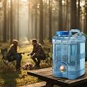Camping Water Can with Tap Portable Camping Picnic Hiking Camping Water Tank Storage Container for Travelling Water Camper Dispenser Barrel with Faucet (Beige) (Blue, 15L)