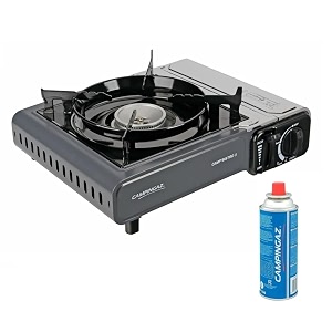 campingaz camp camping stove  portable camping stove  2200w single burner with piezo ignition safety lock amp carry case  outdoor cooking stove for camping black