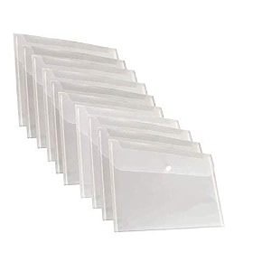 a4 legal side opening document file bagtransparent envelope holder storage case snap button organizer my clear plastic container white - multipurpose pack of 50
