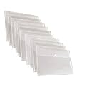 A4 Legal Side Opening Document File Bag,Transparent Envelope Holder Storage Case, Snap Button Organizer, My Clear Plastic Container White - Multipurpose (Pack of 40)