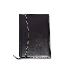 premium leatherette 2-ring file folder  fs size conference amp document organizer with 25 leaf sheets  certificate holder for office school amp home use black