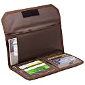 Plastic Multi-Pocket Travel Organizer &amp; Card Holder With Zip Pouch (Brown)|Secure Closure, Compact Design, Lightweight, Ideal For Smart Cards, Id Cards, And Business Documents