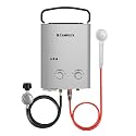 CAMPLUX 1.32 GPM Tankless Water Heater Portable, 5L Outdoor Propane Water Heater for Camping Trip with Overheating Protection, AY132G, Gray