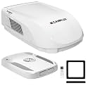 CAMPLUX 15000 BTU RV Air Conditioner with Heat Pump, Non-Ducted Rooftop AC Unit with Remote Control, 418 CFM, Quiet, White, for Camper, Motorhome & Trailer
