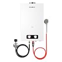 CAMPLUX 4.22 GPM Tankless Water Heater Propane, Propane Water Heater Outdoor, for Camping, Off Grid, Cabins, 110,000 BTU, BD422