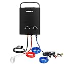 CAMPLUX 5L Portable Propane Gas Tankless Water Heater, 1.32 GPM Tankless Water Heater With 1.2 GPM Water Pump, AY132BP43, Black
