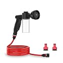 CAMPLUX Pet Washing Hose Attachment with Soap Dispenser, 11.48 FT Hose, 8-in-1 Sprayer Mode for Watering Flowers, Car Wash, Dog and Horse Showering